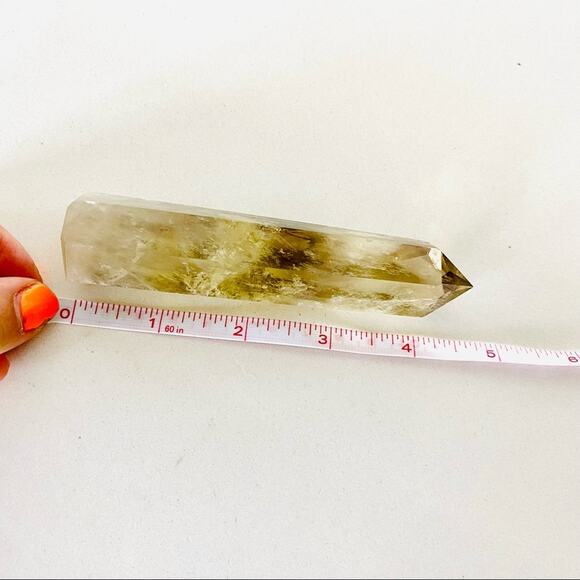Citrine Polished Genuine 5” Crystal Point Boho Gypsy Meditation Yoga Gemstone - Picture 5 of 6